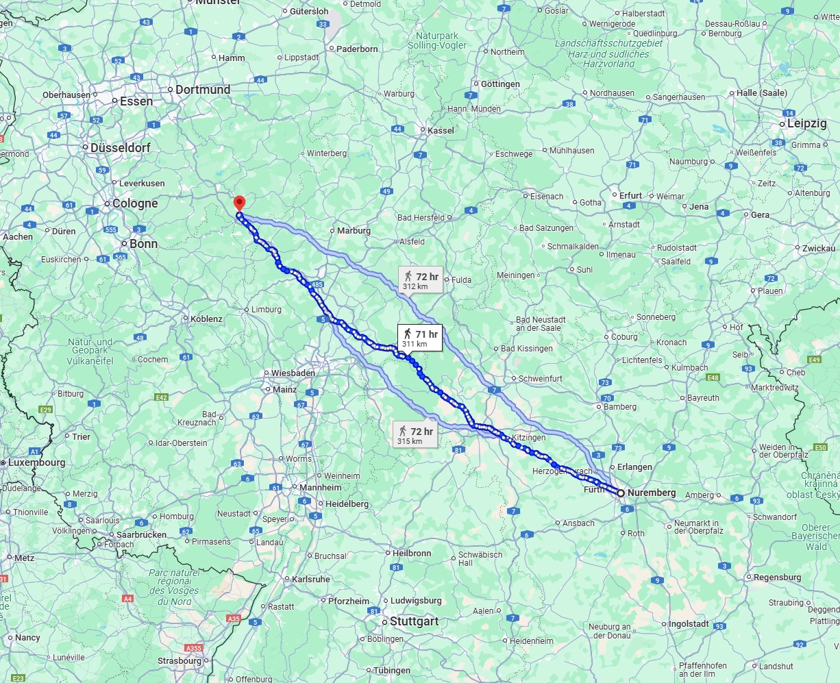 Anreise von Nürnberg Zu Siegen Über 