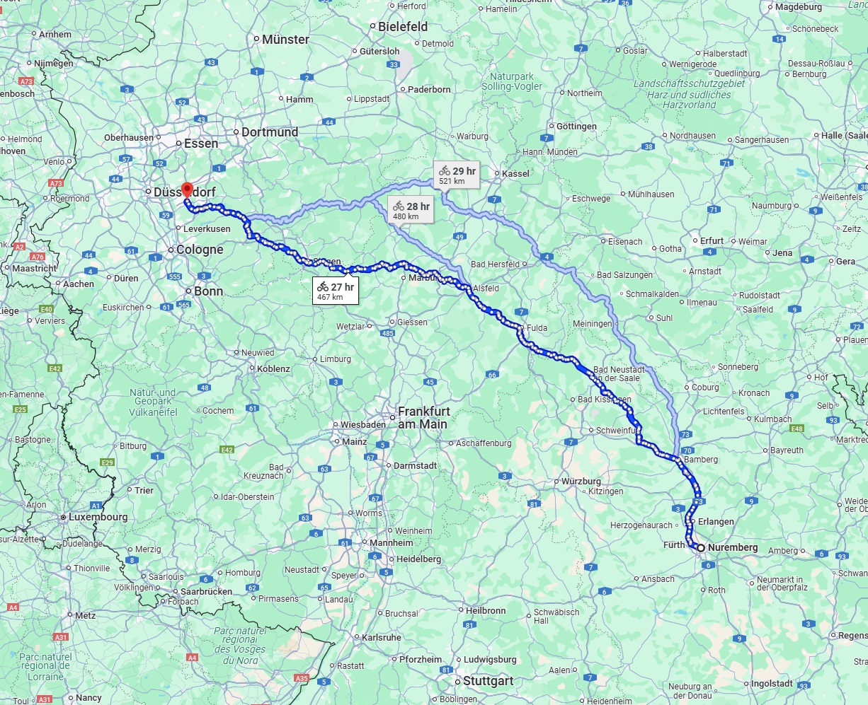 Anreise von Nürnberg Zu Solingen Über 