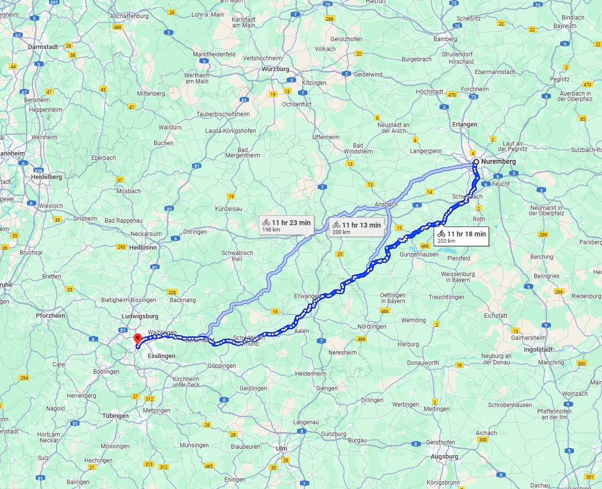 Anreise von Nürnberg Zu Stuttgart Über 