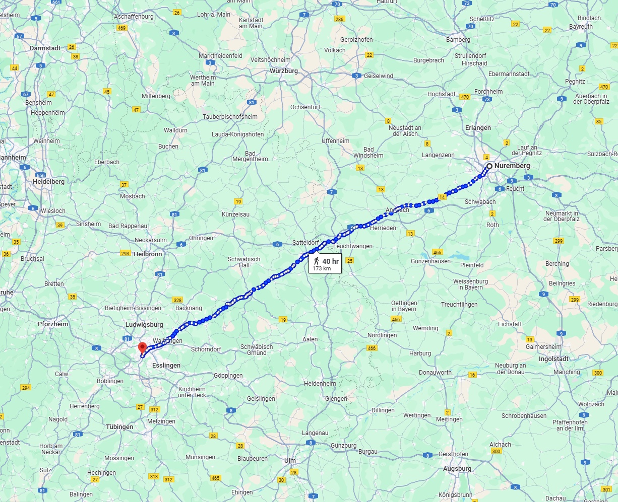 Anreise von Nürnberg Zu Stuttgart Über 