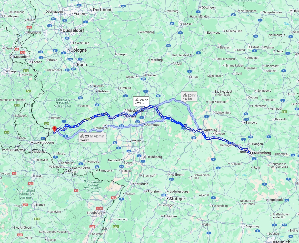 Anreise von Nürnberg Zu Trier Über 