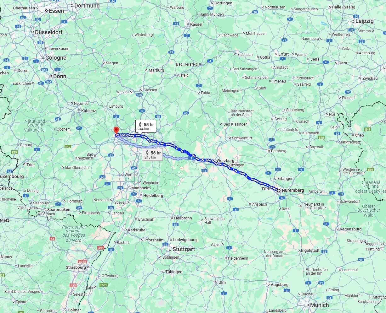 Anreise von Nürnberg Zu Wiesbaden Über 