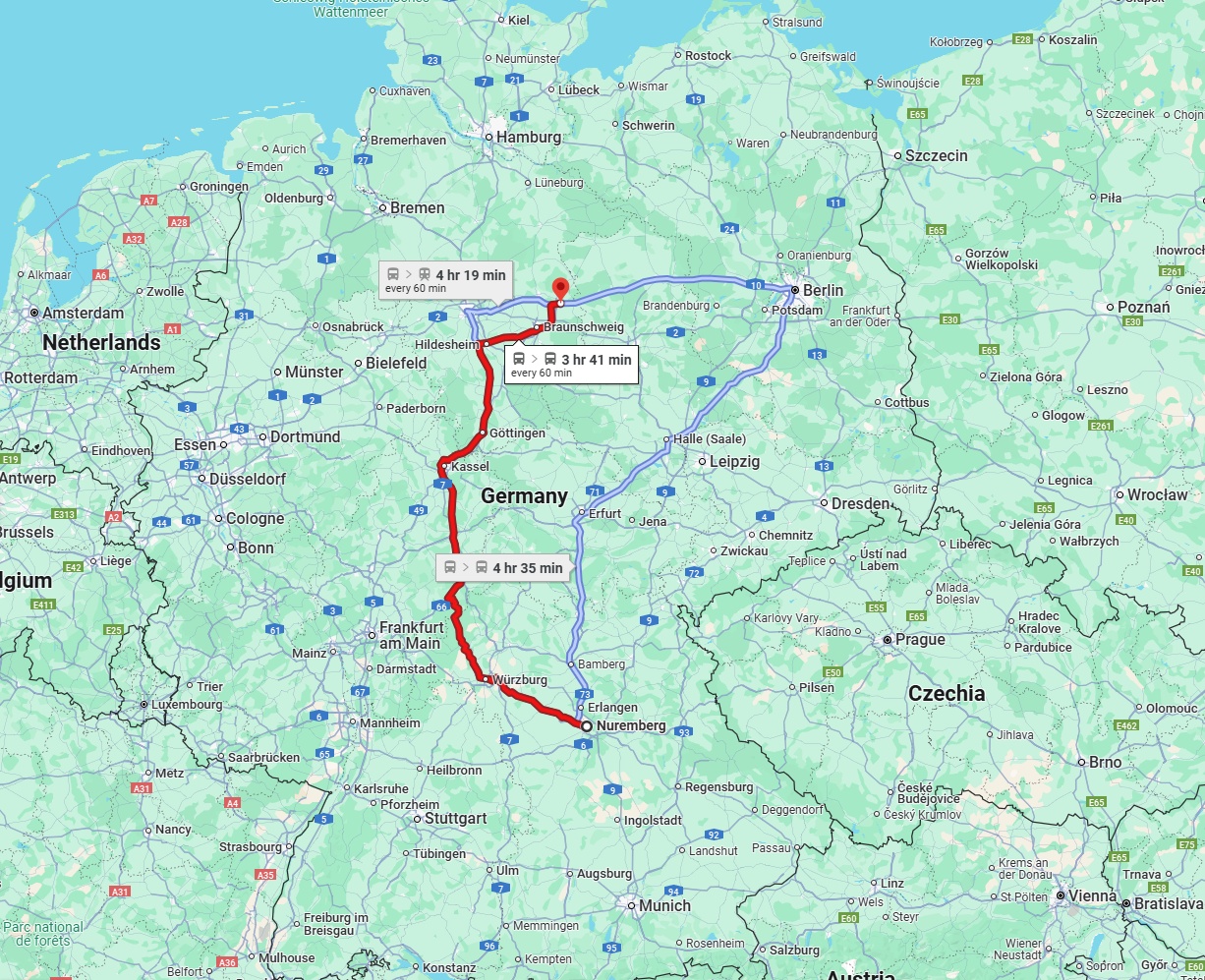 Anreise von Nürnberg Zu Wolfsburg Über 