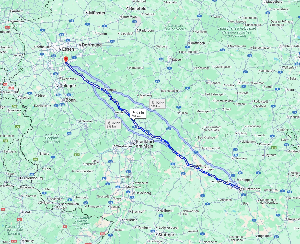 Anreise von Nürnberg Zu Wuppertal Über 