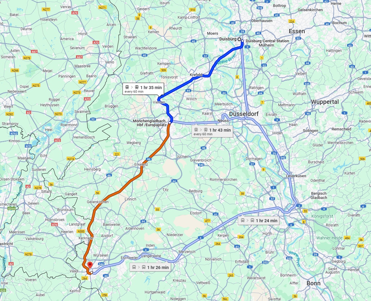 Anreise von Duisburg Zu Aachen Über 