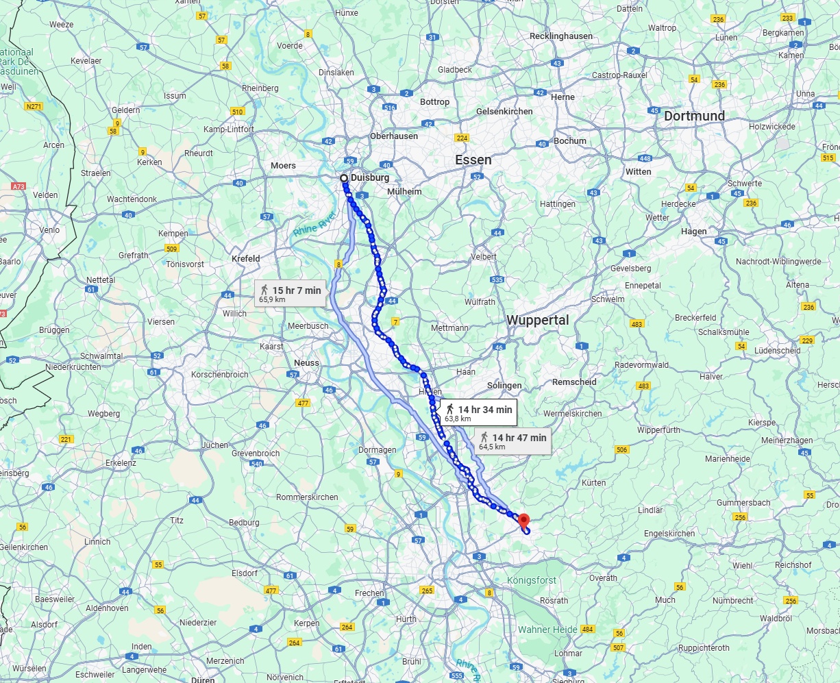 Anreise von Duisburg Zu Bergisch Gladbach Über 