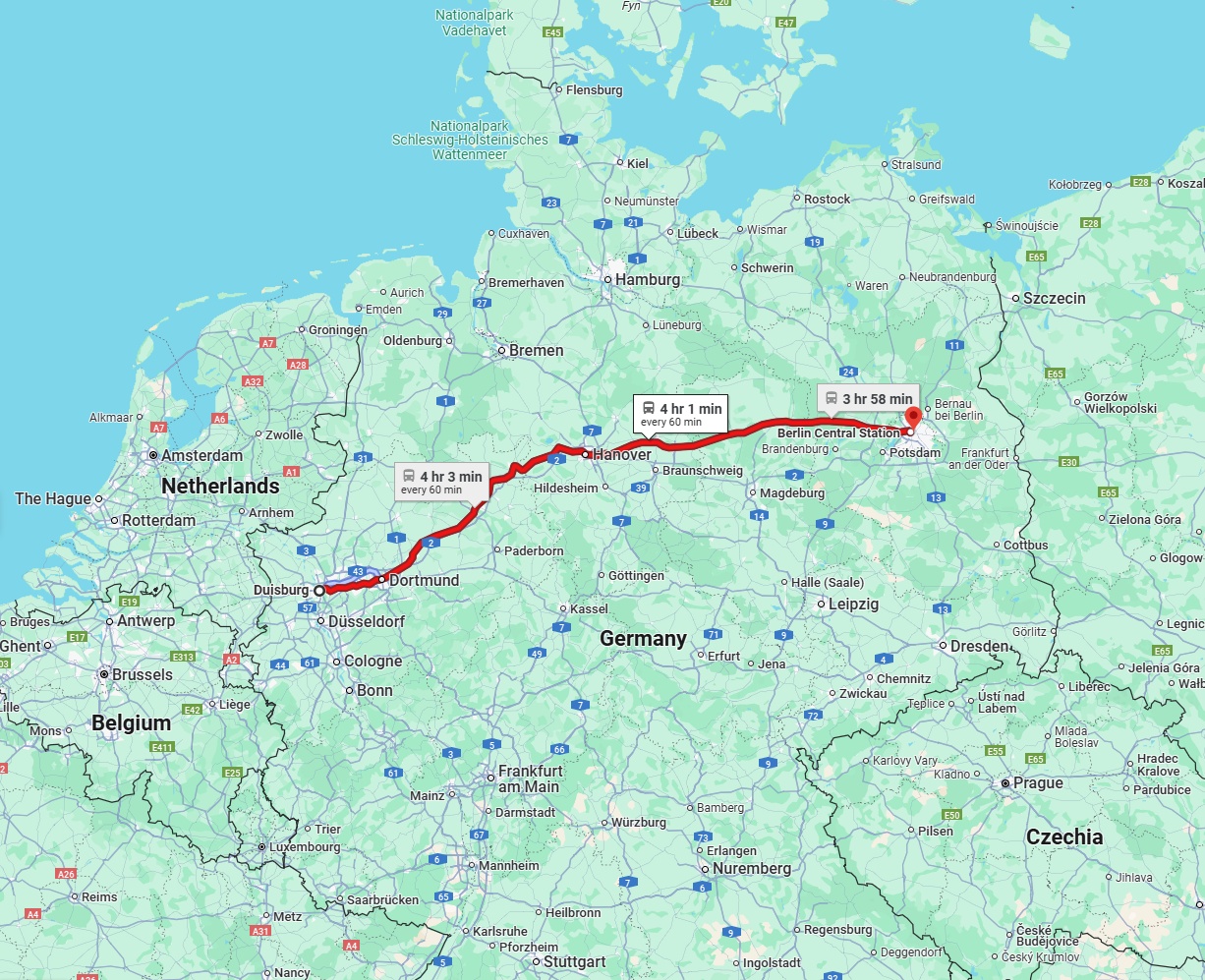 Anreise von Duisburg Zu Berlin Über 