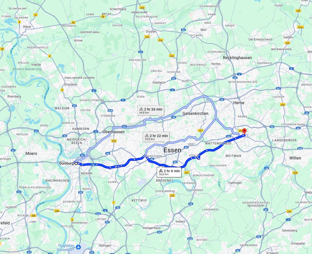 Anreise von Duisburg Zu Bochum Über 