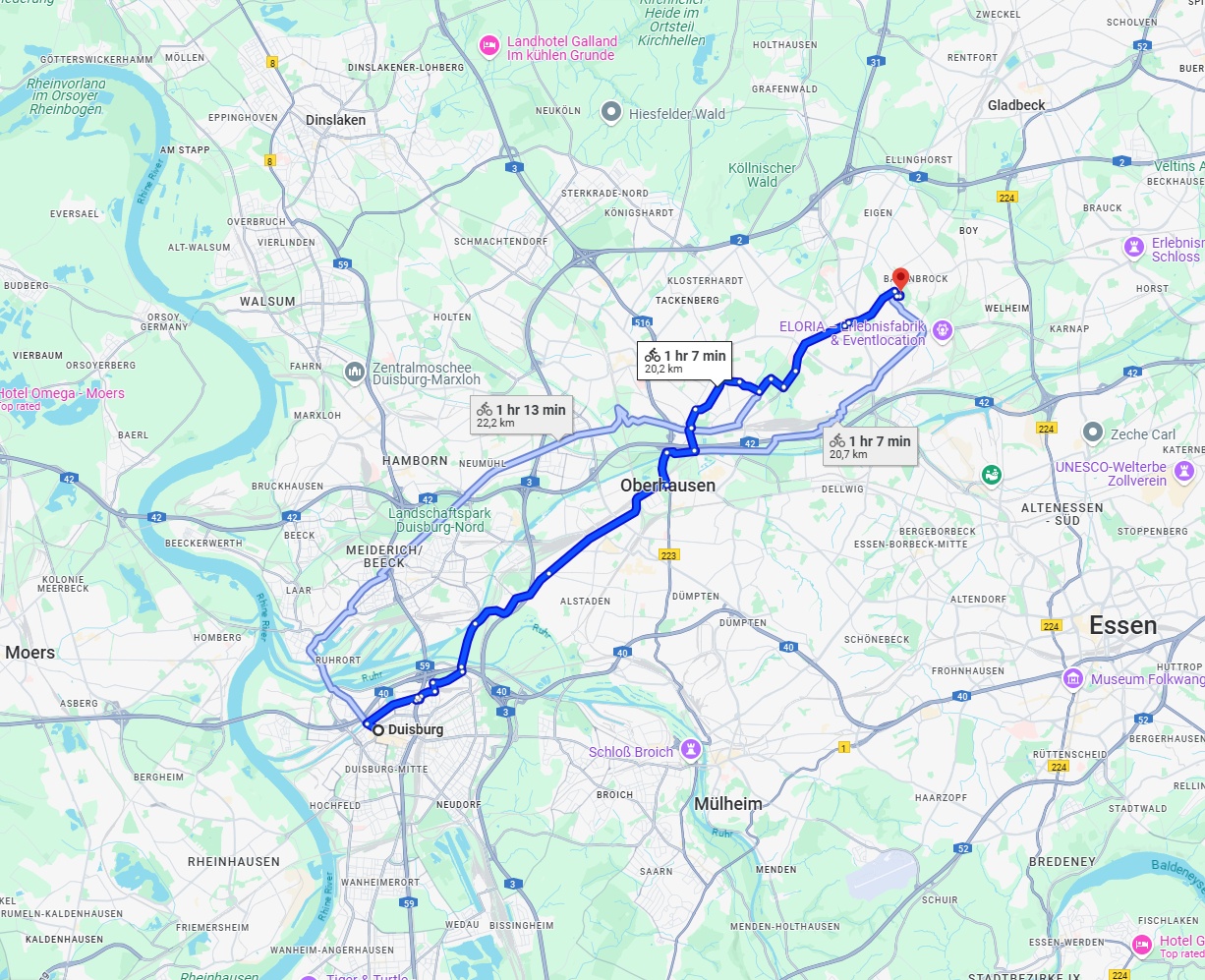 Anreise von Duisburg Zu Bottrop Über 