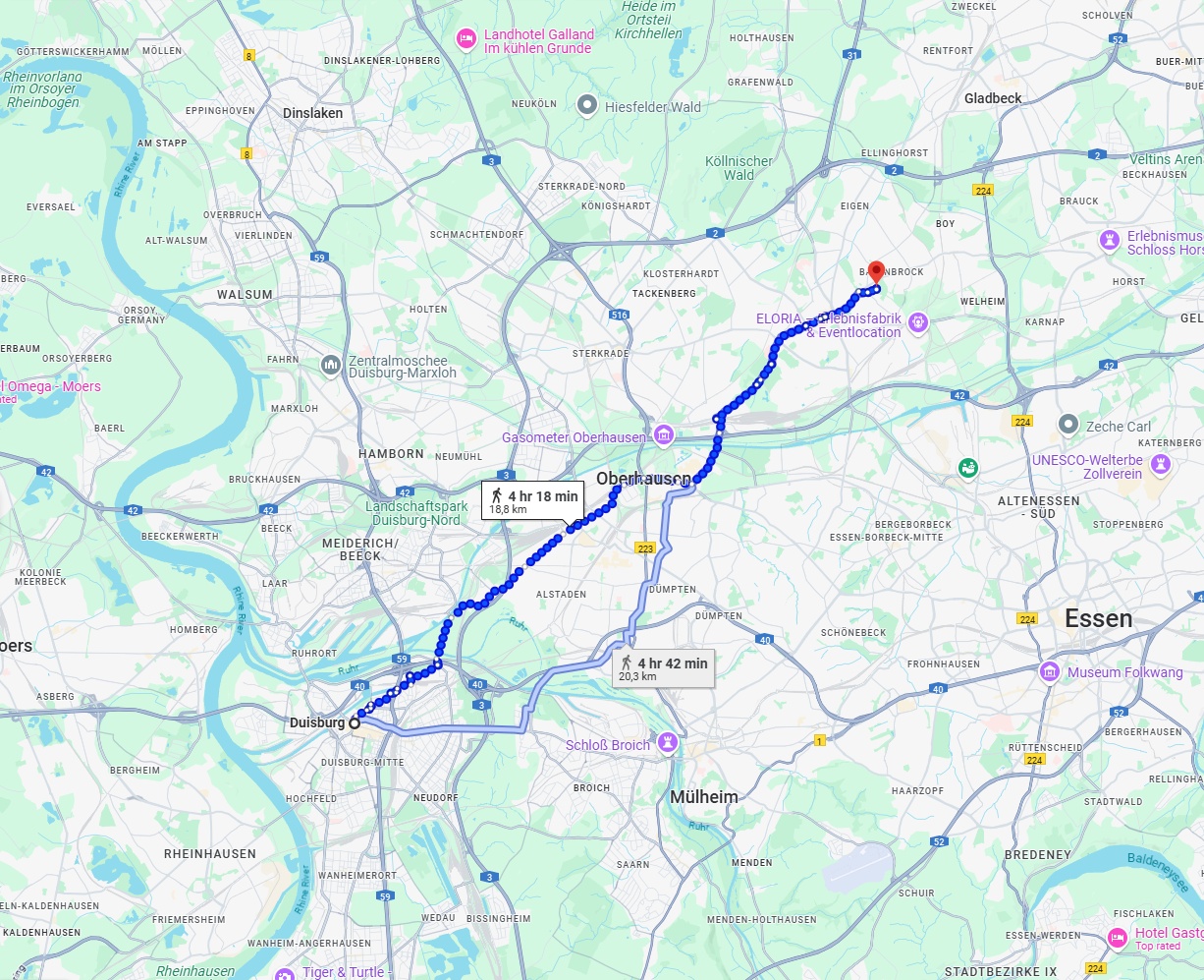 Anreise von Duisburg Zu Bottrop Über 