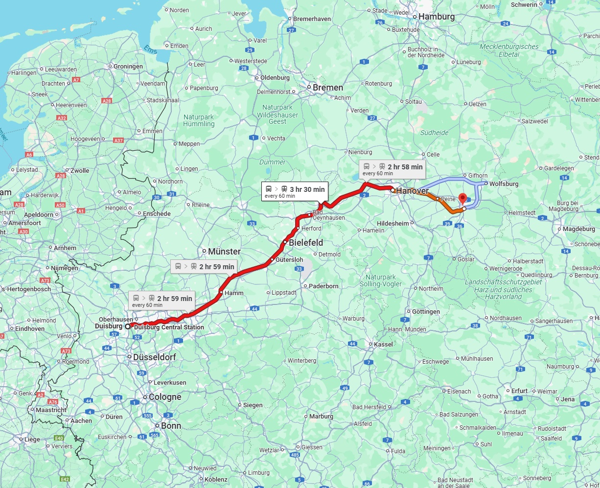 Anreise von Duisburg Zu Braunschweig Über 
