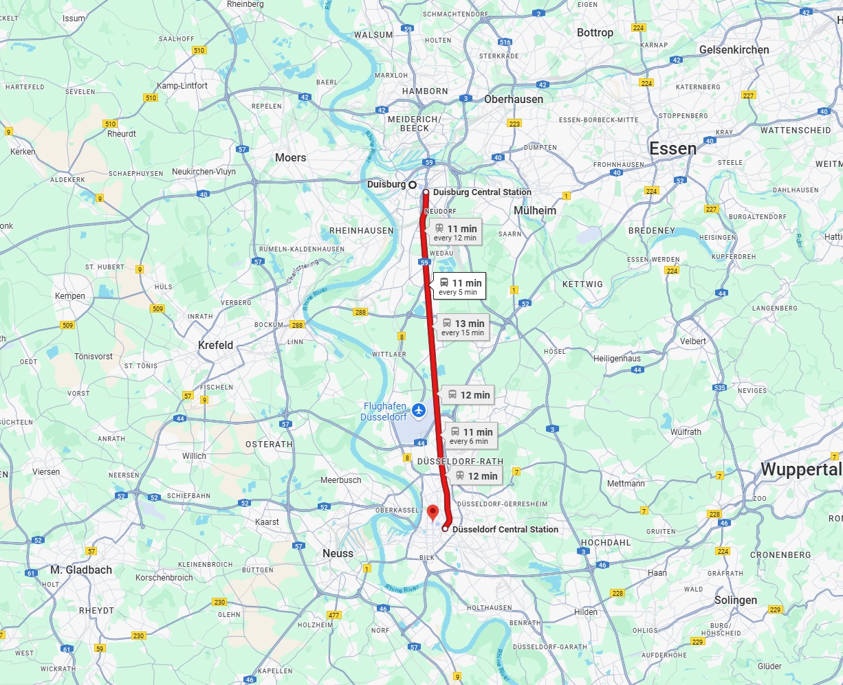 Anreise von Duisburg Zu Düsseldorf Über 