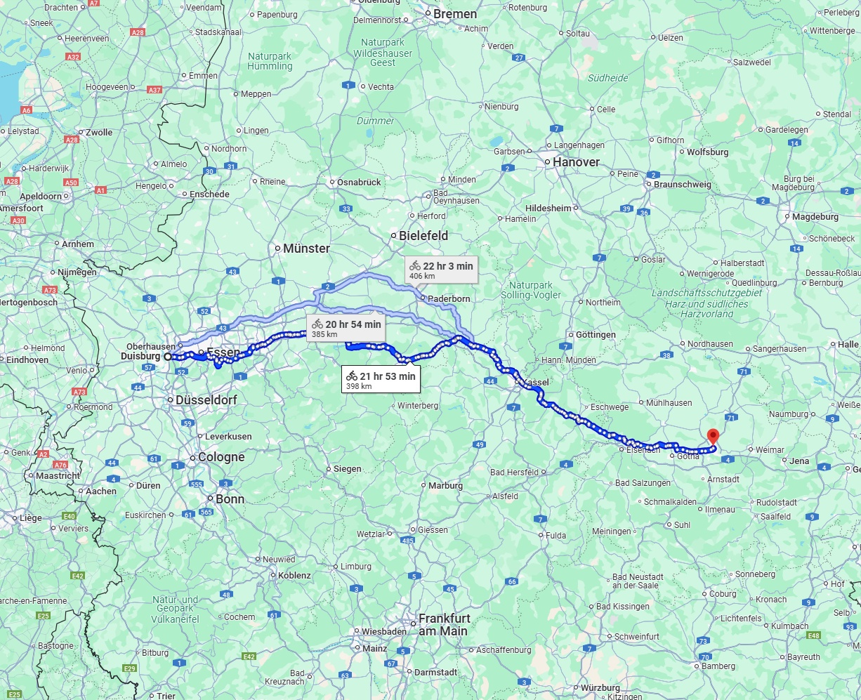 Anreise von Duisburg Zu Erfurt Über 