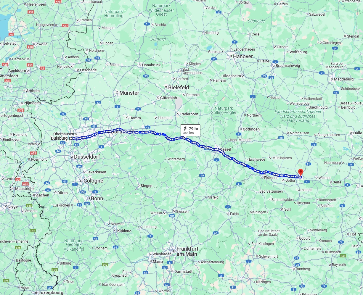 Anreise von Duisburg Zu Erfurt Über 