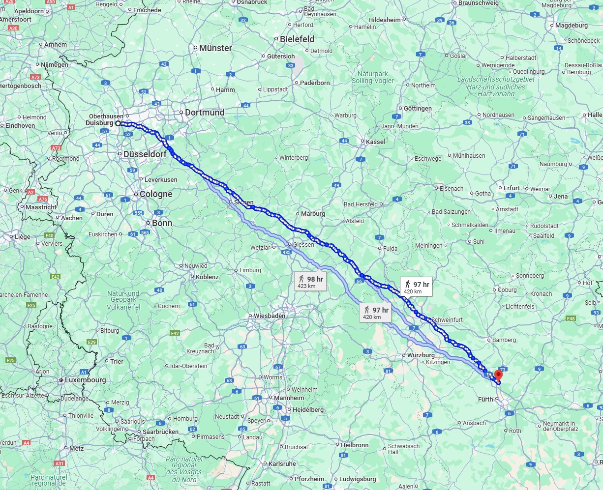 Anreise von Duisburg Zu Erlangen Über 
