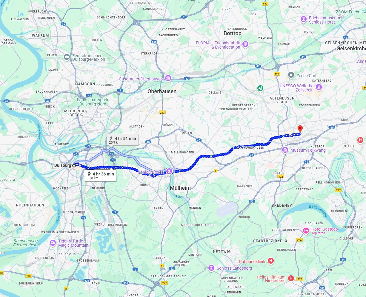 Anreise von Duisburg Zu Essen Über 