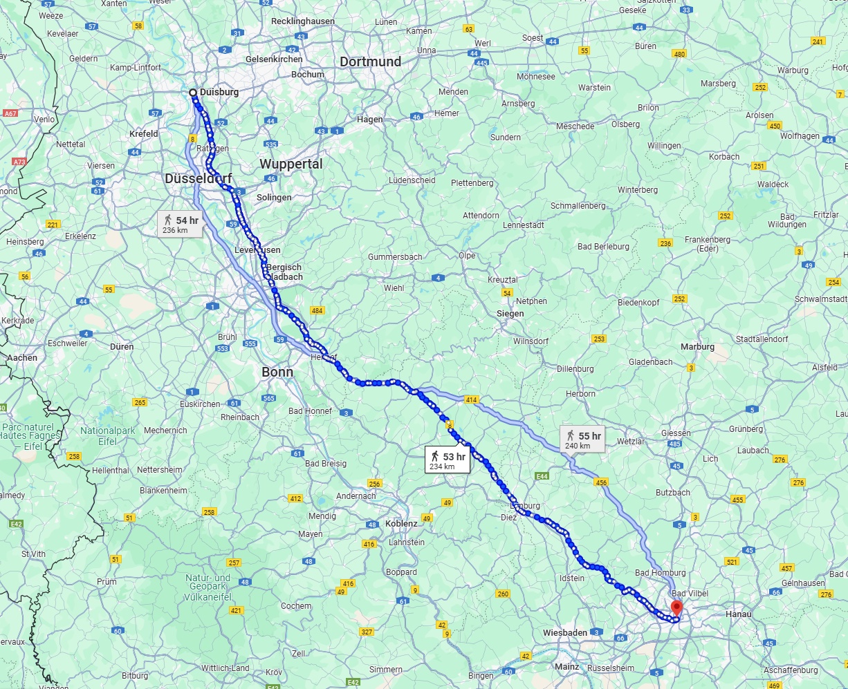 Anreise von Duisburg Zu Frankfurt am Main Über 