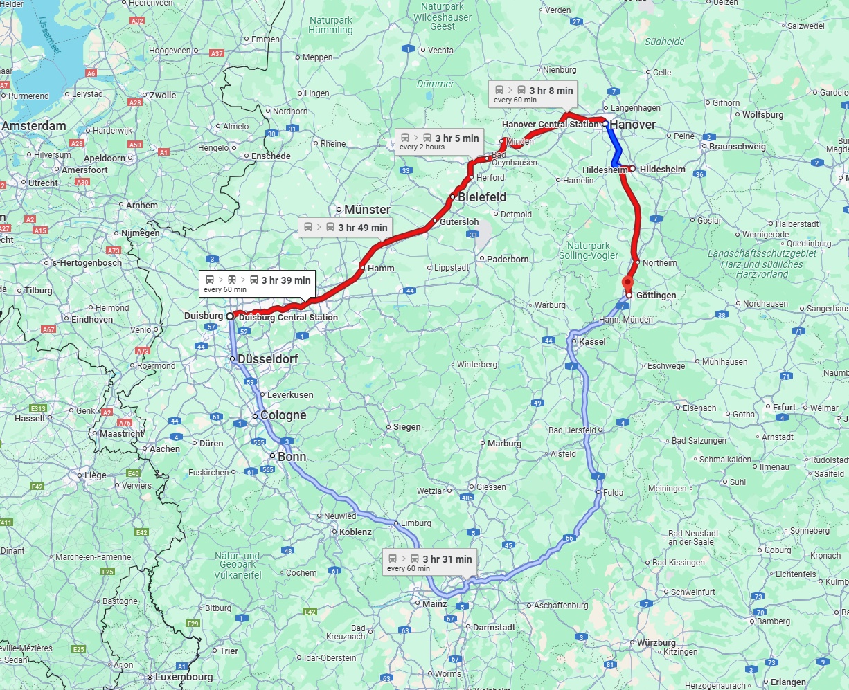 Anreise von Duisburg Zu Göttingen Über 