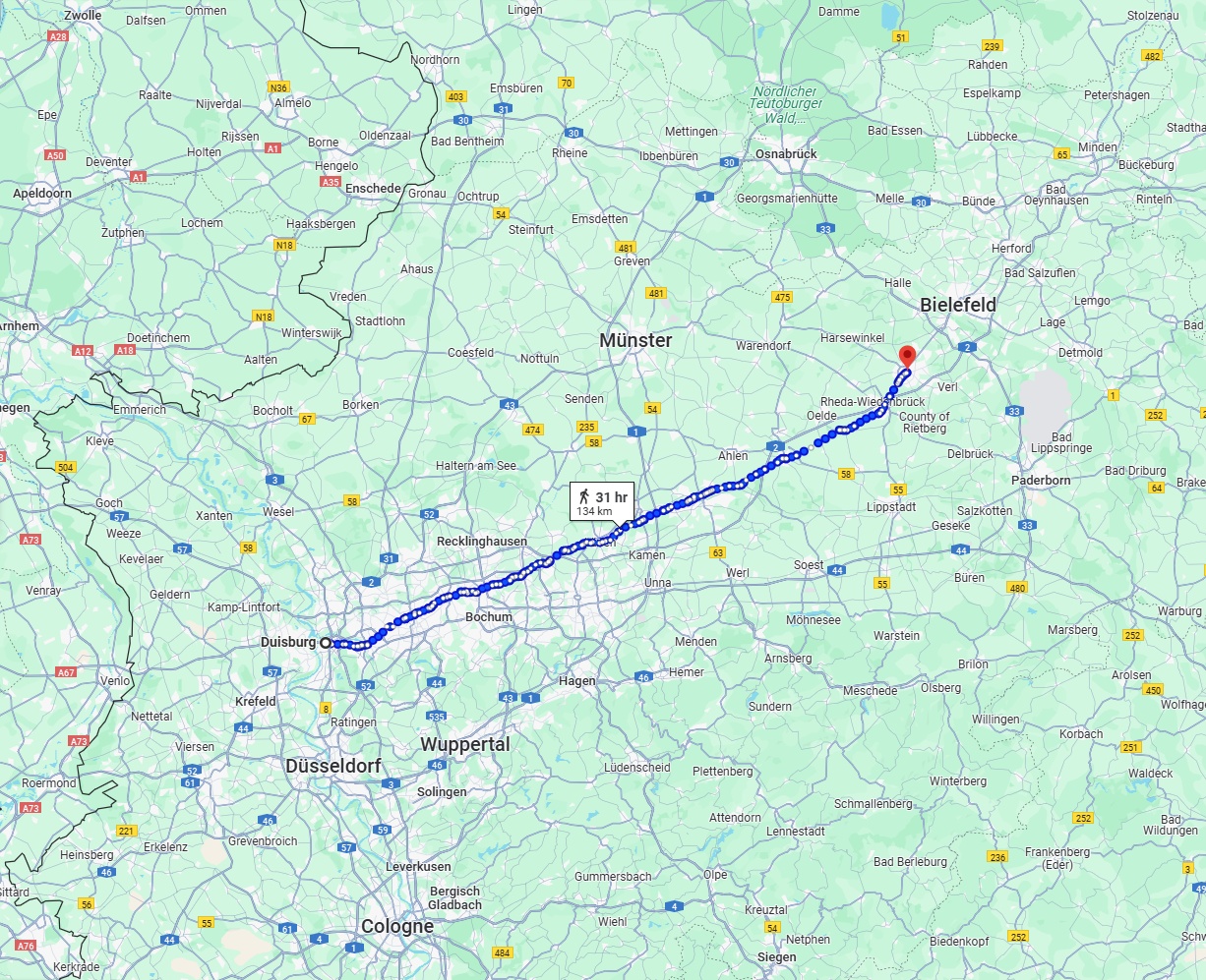 Anreise von Duisburg Zu Gütersloh Über 
