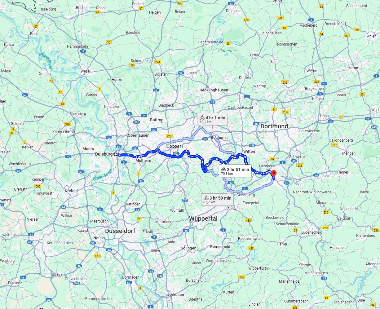 Anreise von Duisburg Zu Hagen Über 