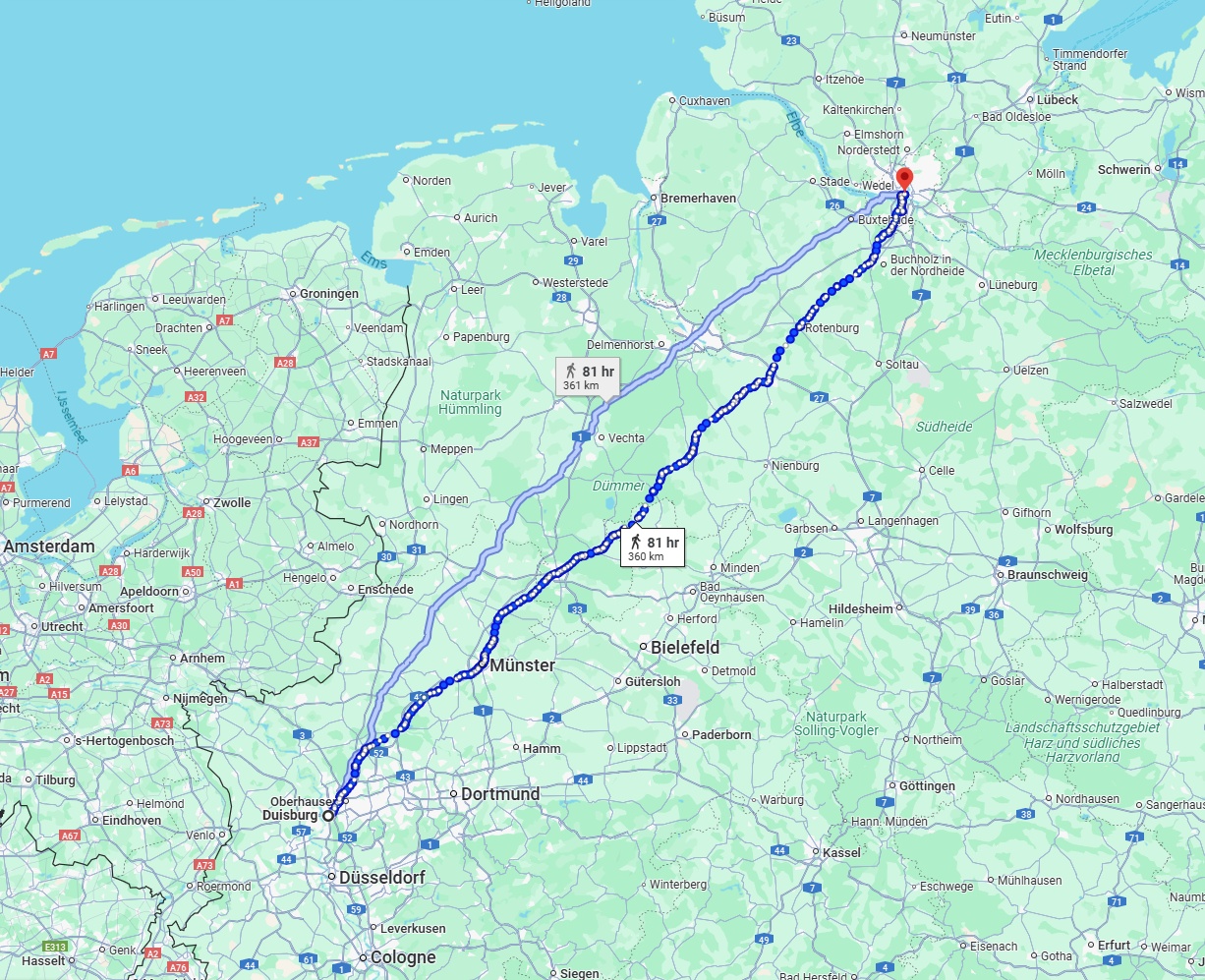 Anreise von Duisburg Zu Hamburg Über 