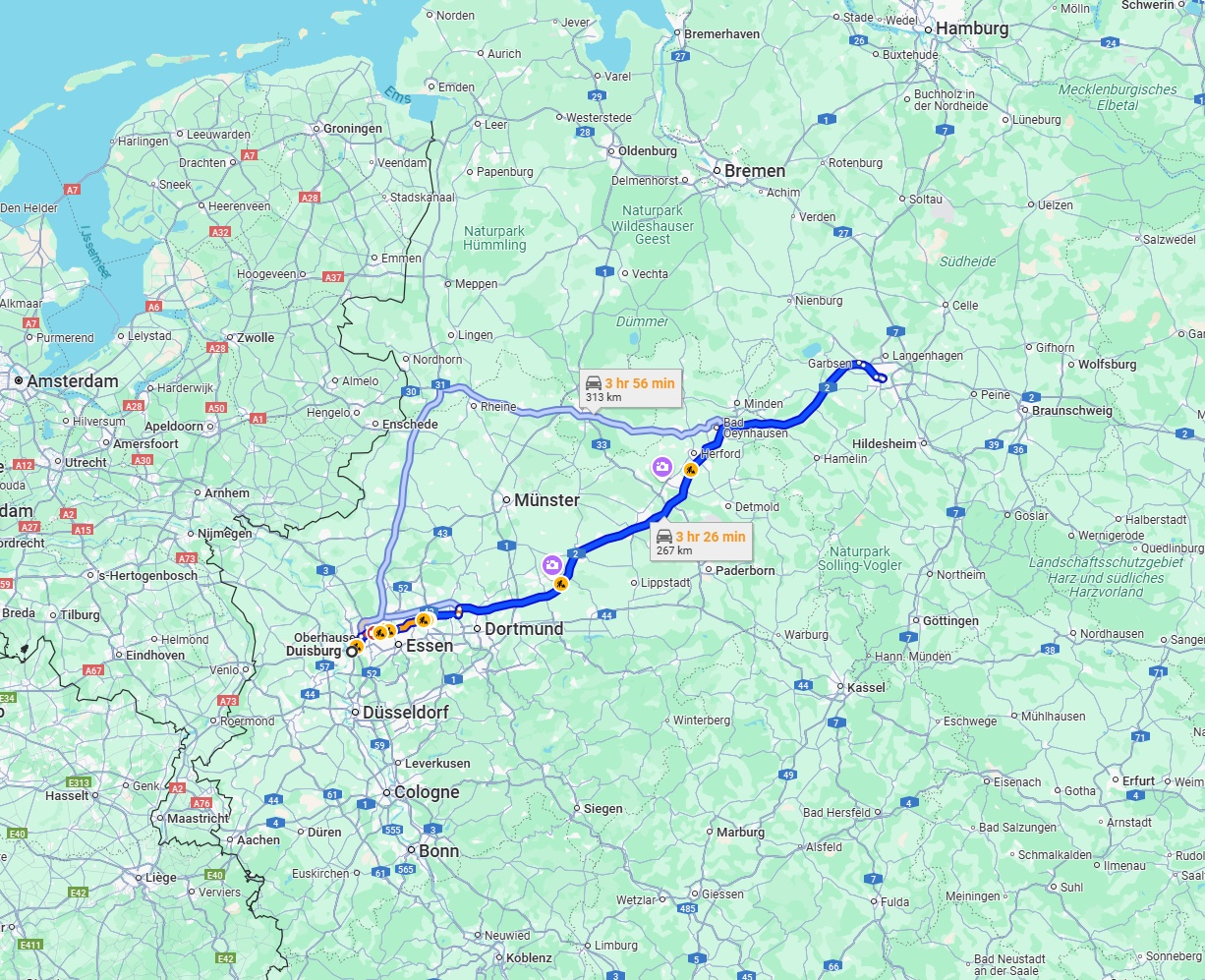 Anreise von Duisburg Zu Hannover Über via A2
