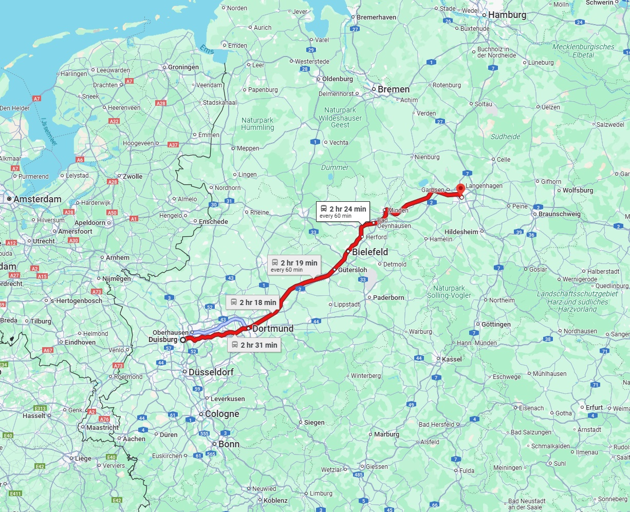 Anreise von Duisburg Zu Hannover Über 