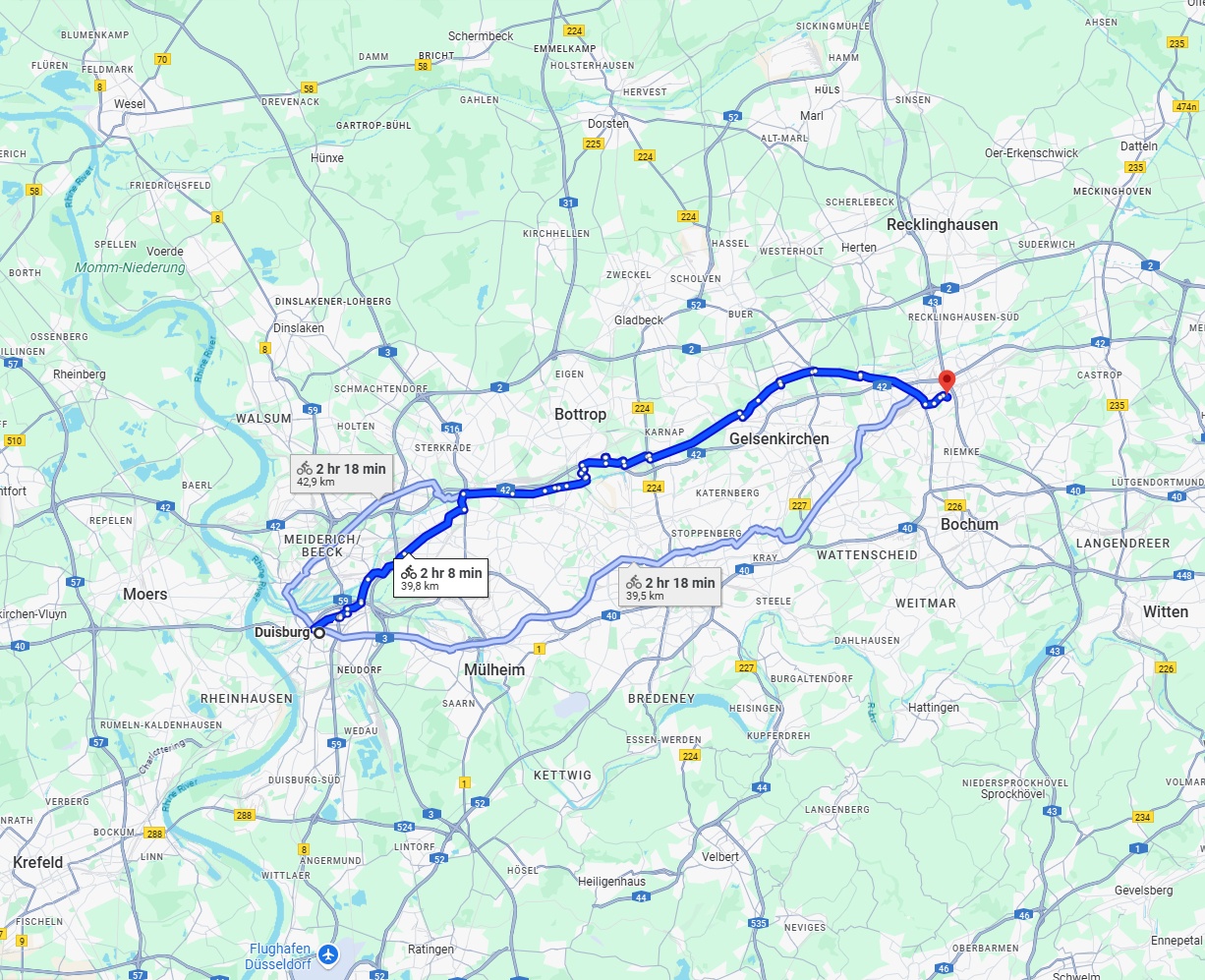 Anreise von Duisburg Zu Herne Über 