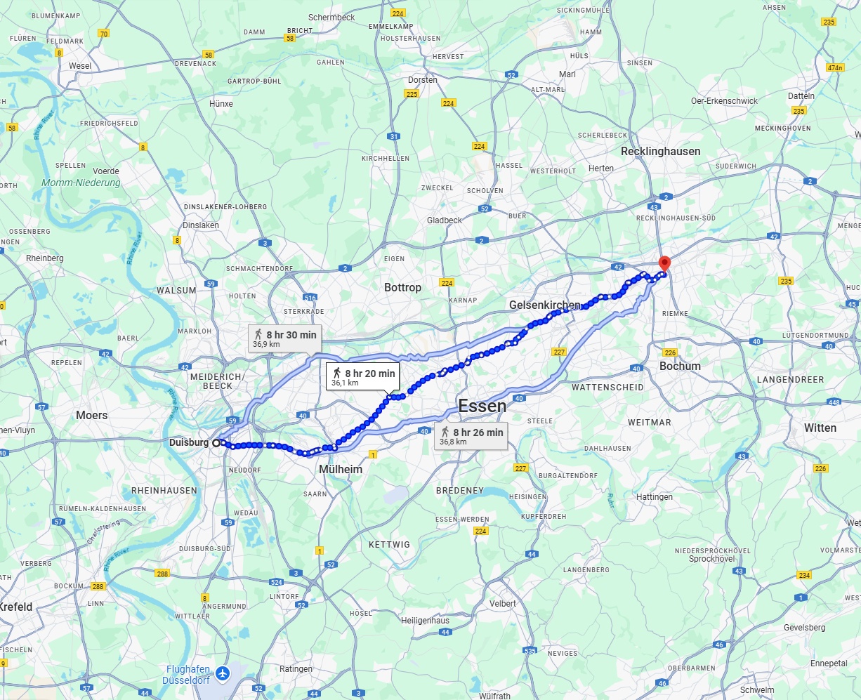 Anreise von Duisburg Zu Herne Über 