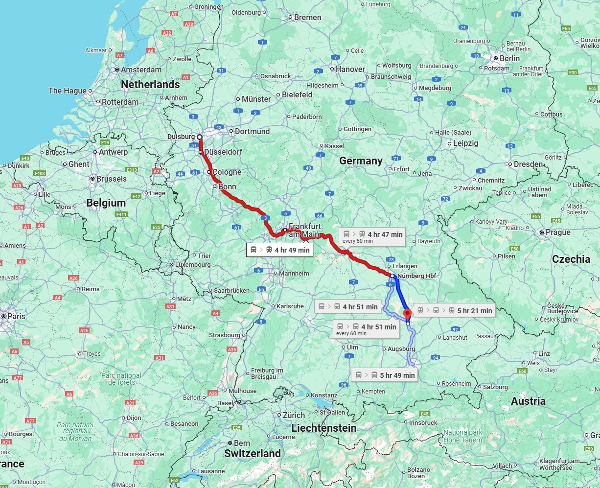 Anreise von Duisburg Zu Ingolstadt Über 