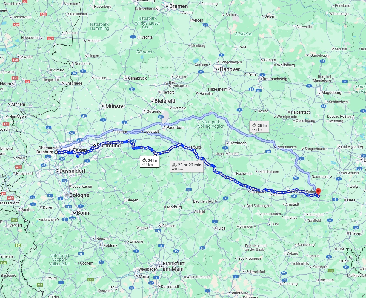 Anreise von Duisburg Zu Jena Über 