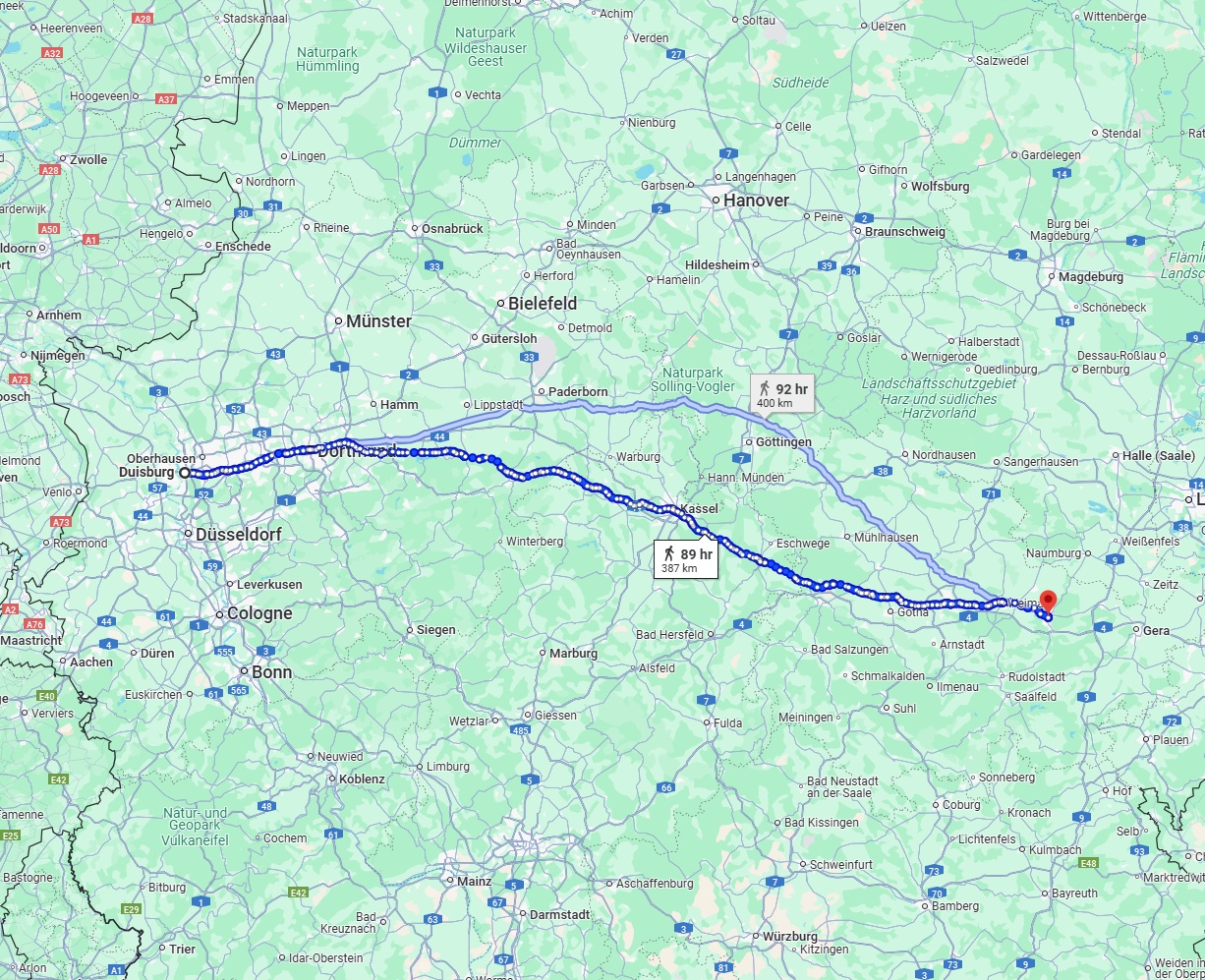 Anreise von Duisburg Zu Jena Über 
