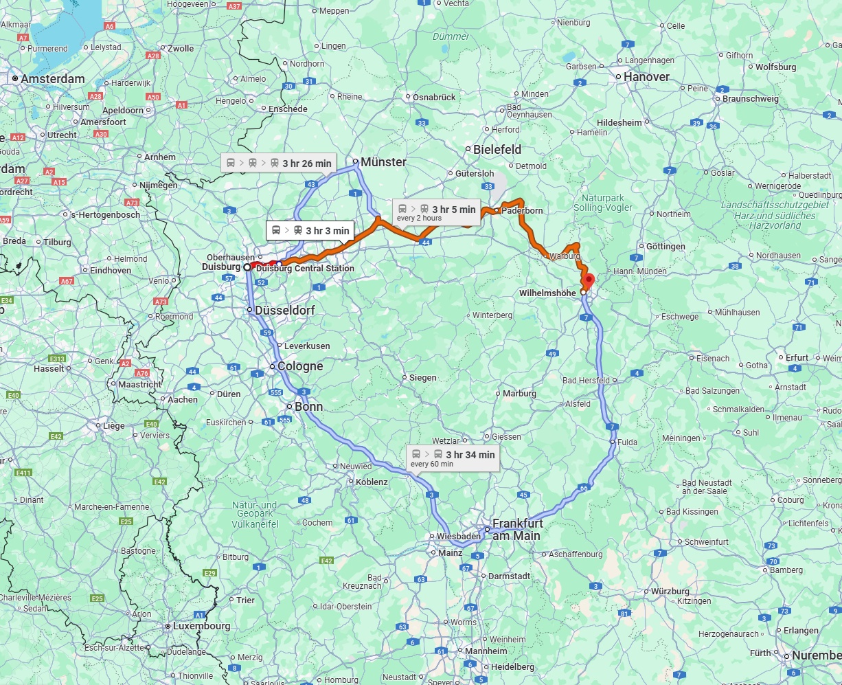 Anreise von Duisburg Zu Kassel Über 