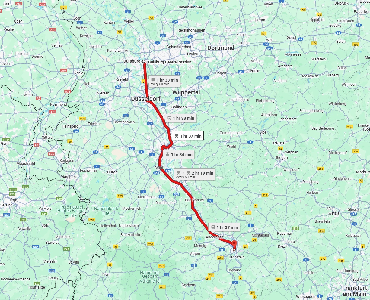 Anreise von Duisburg Zu Koblenz Über 