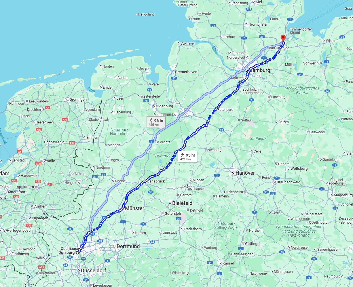 Anreise von Duisburg Zu Lübeck Über 