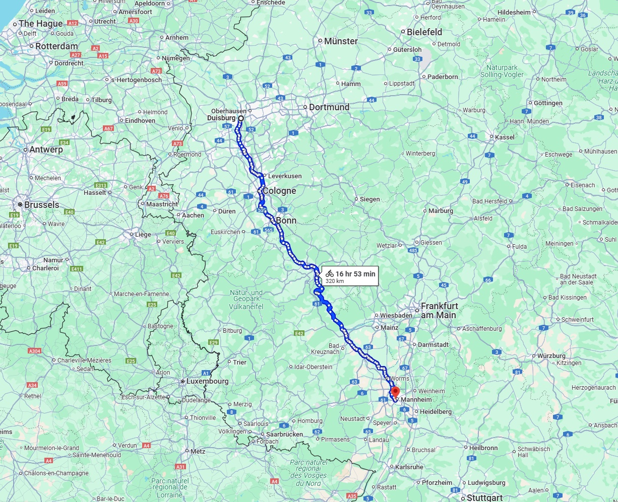 Anreise von Duisburg Zu Ludwigshafen am Rhein Über 