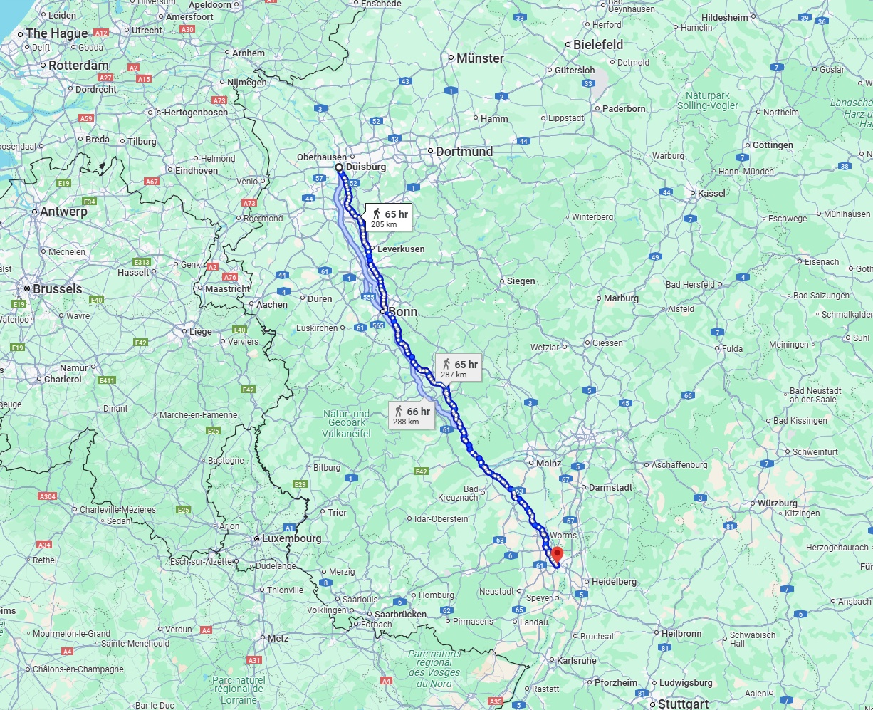 Anreise von Duisburg Zu Ludwigshafen am Rhein Über 