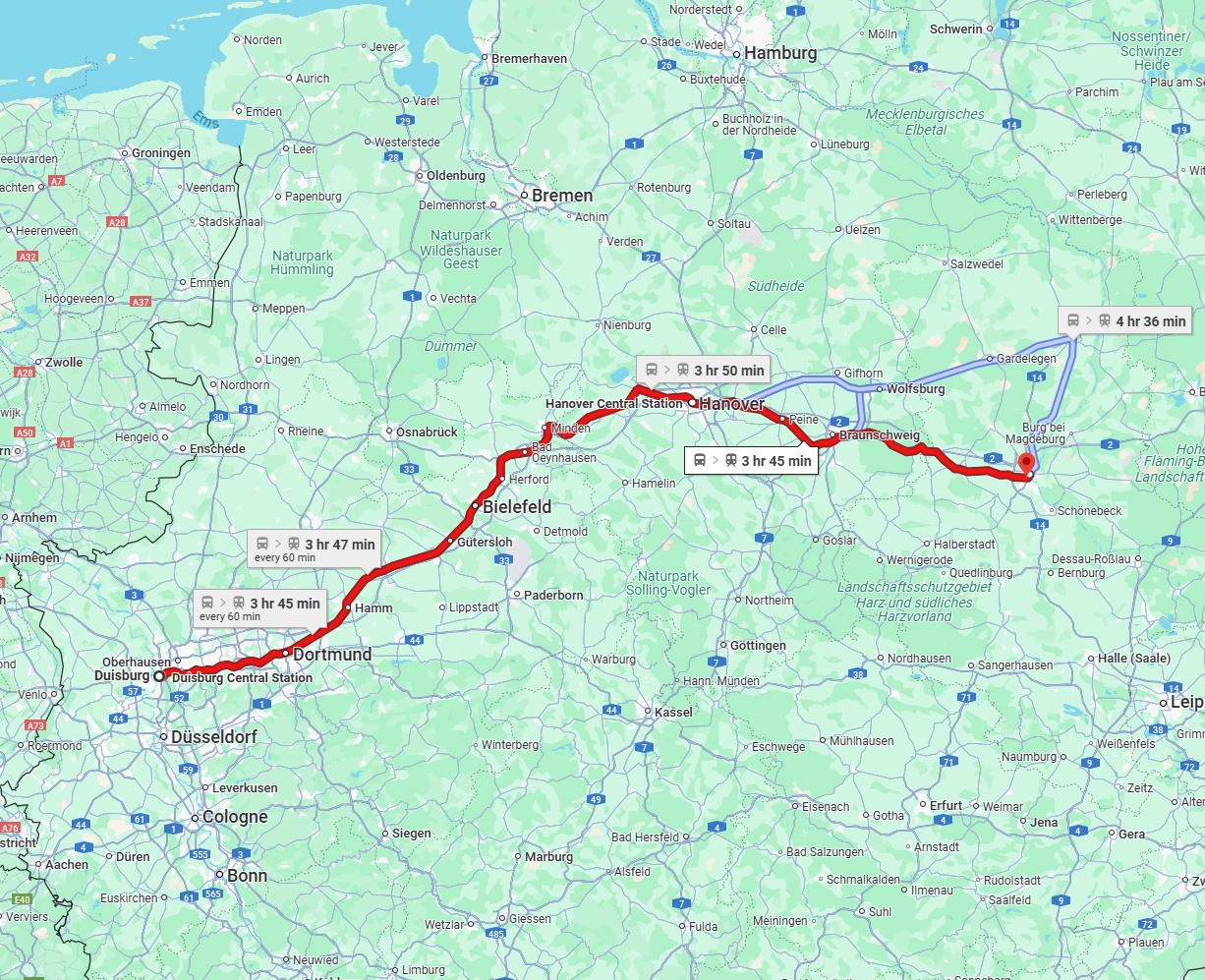 Anreise von Duisburg Zu Magdeburg Über 