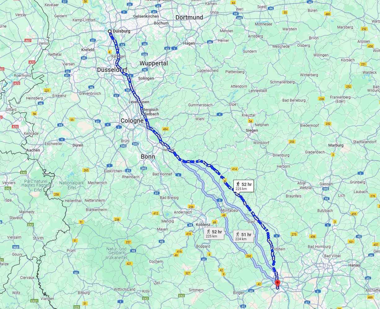Anreise von Duisburg Zu Mainz Über 