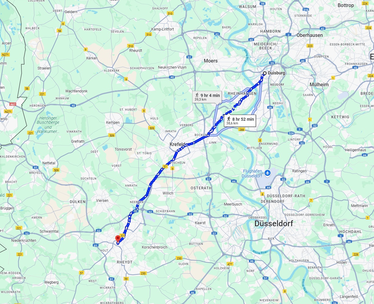 Anreise von Duisburg Zu Mönchengladbach Über 