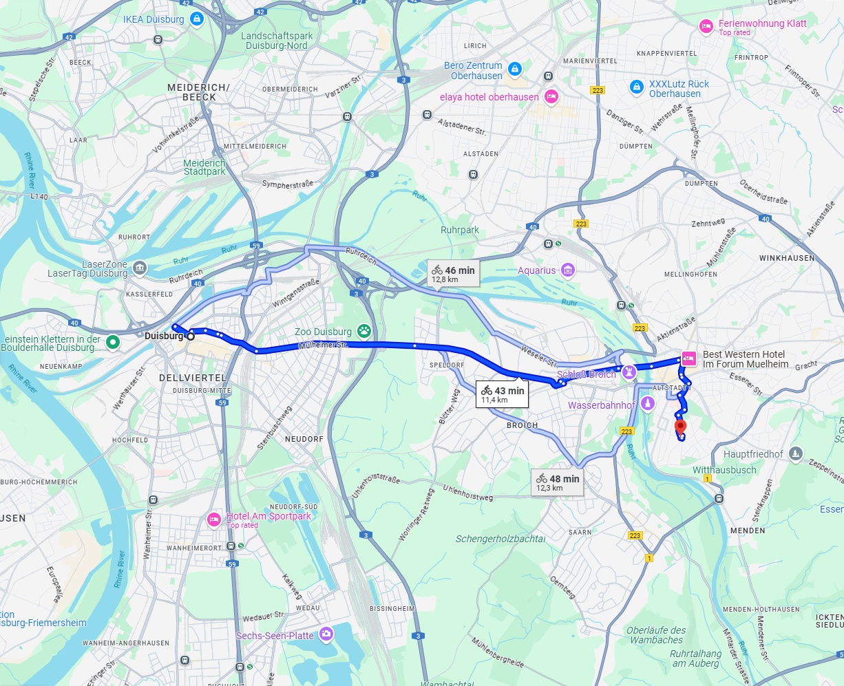 Anreise von Duisburg Zu Mülheim an der Ruhr Über 