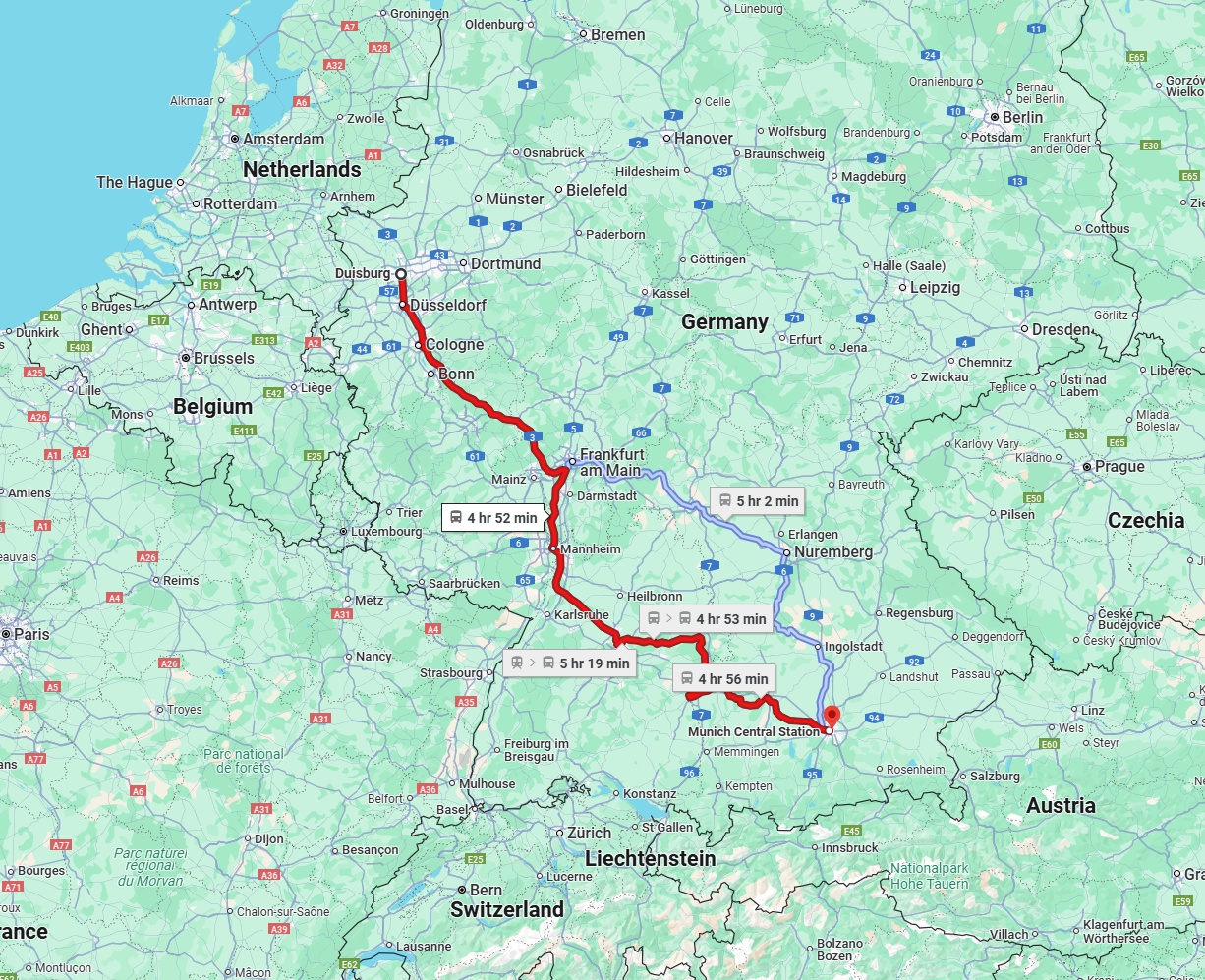 Anreise von Duisburg Zu München Über 