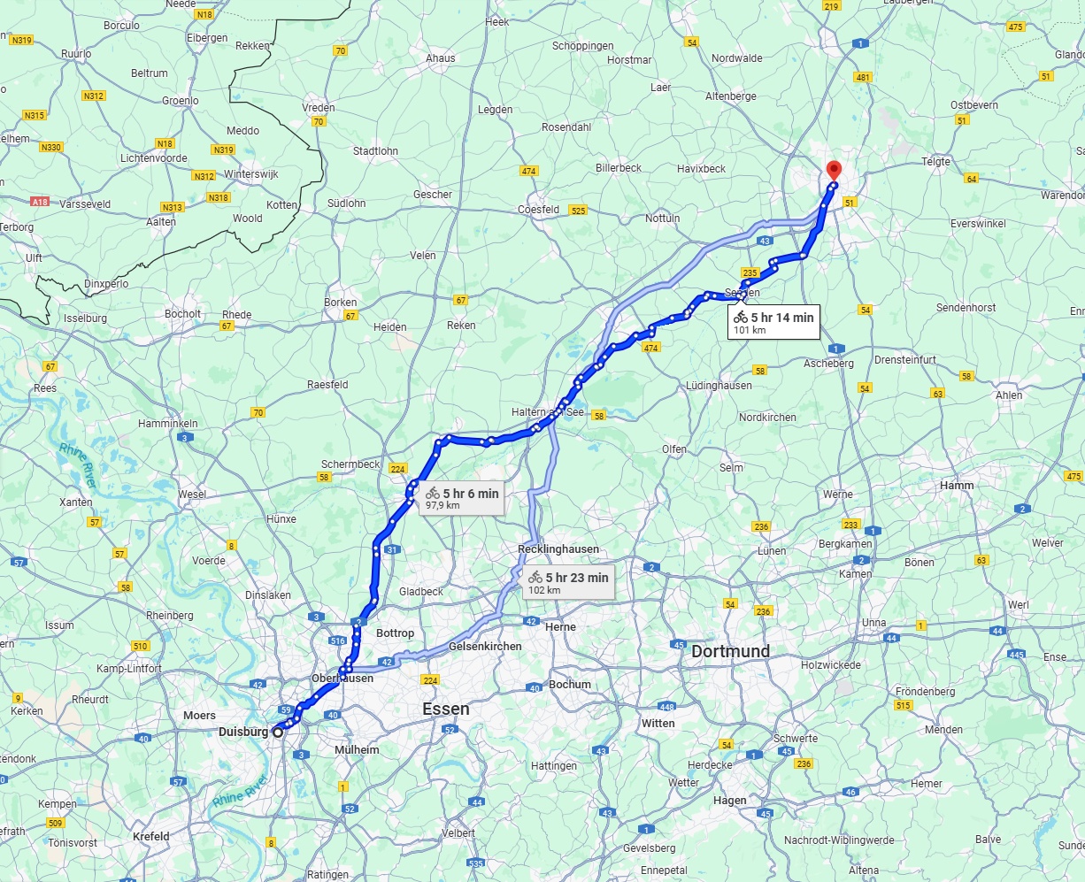 Anreise von Duisburg Zu Münster Über 