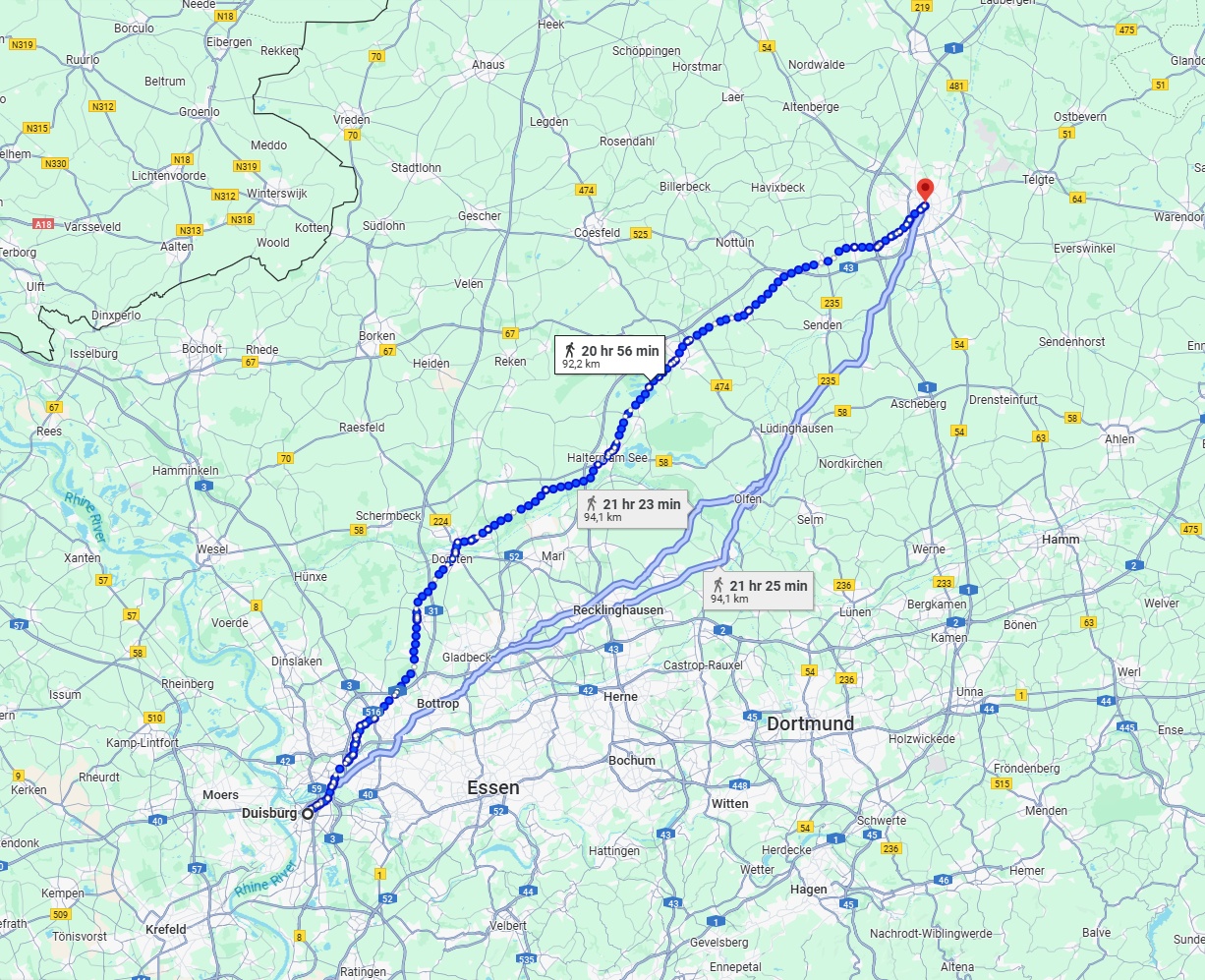 Anreise von Duisburg Zu Münster Über 