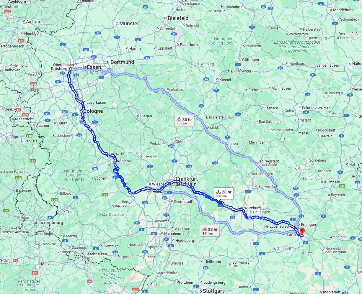 Anreise von Duisburg Zu Nürnberg Über 