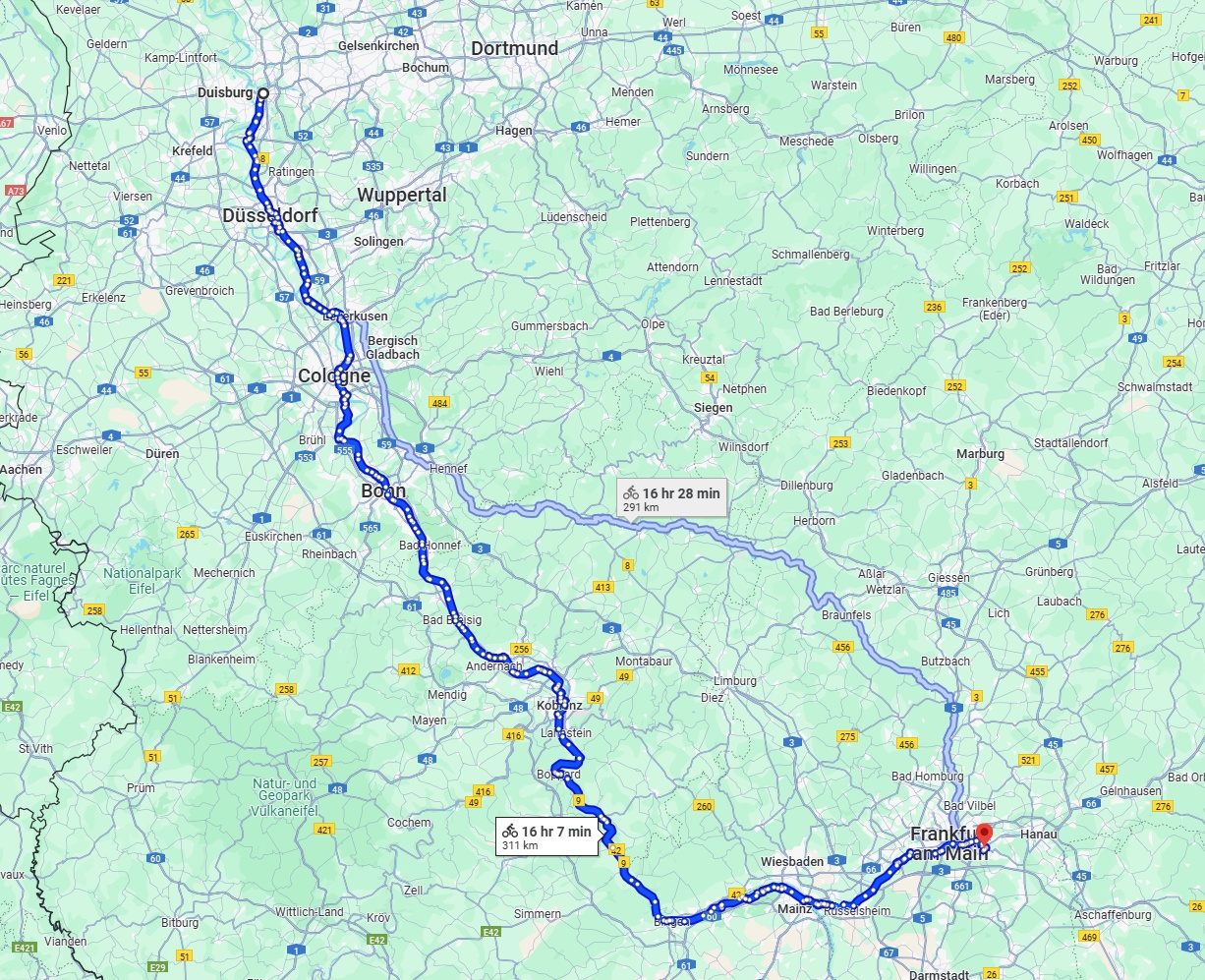 Anreise von Duisburg Zu Offenbach am Main Über 