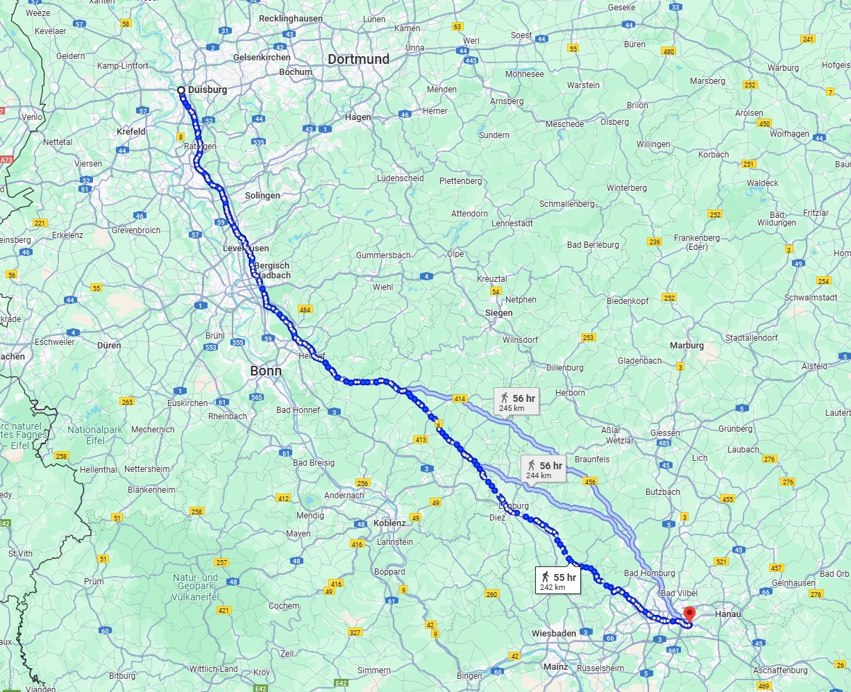 Anreise von Duisburg Zu Offenbach am Main Über 