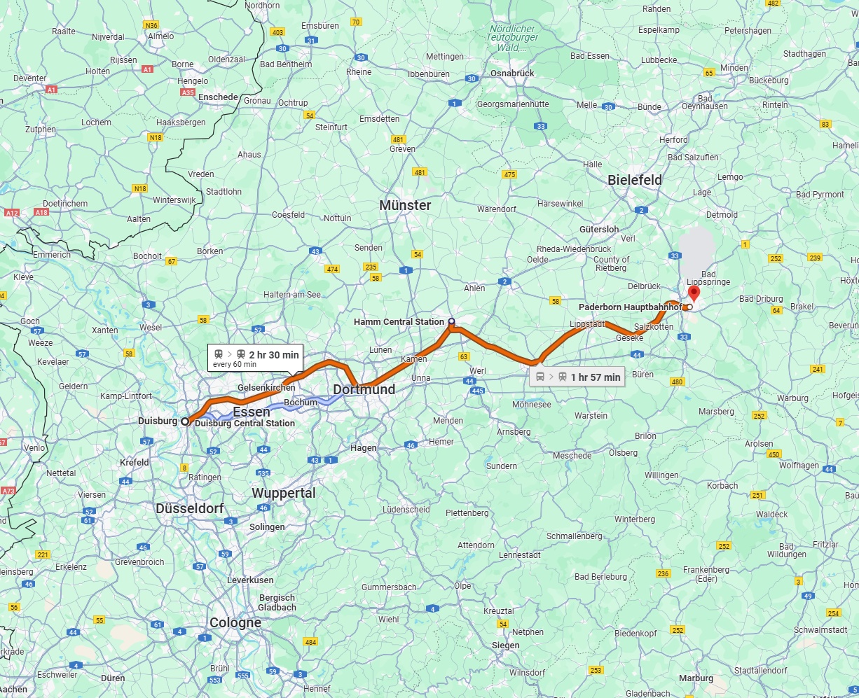 Anreise von Duisburg Zu Paderborn Über 