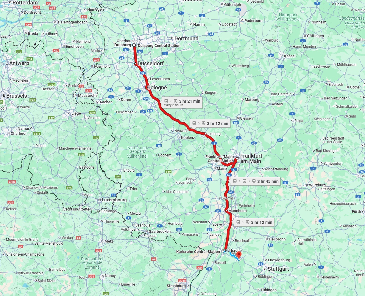 Anreise von Duisburg Zu Pforzheim Über 
