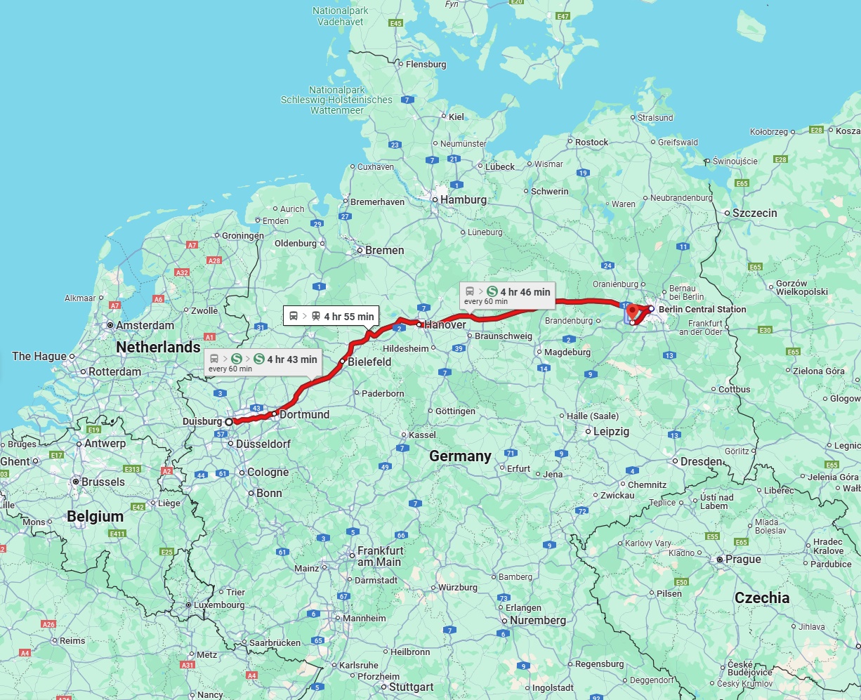 Anreise von Duisburg Zu Potsdam Über 